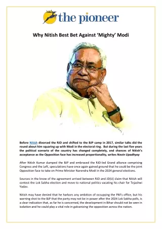 Why Nitish Best Bet Against Mighty Modi
