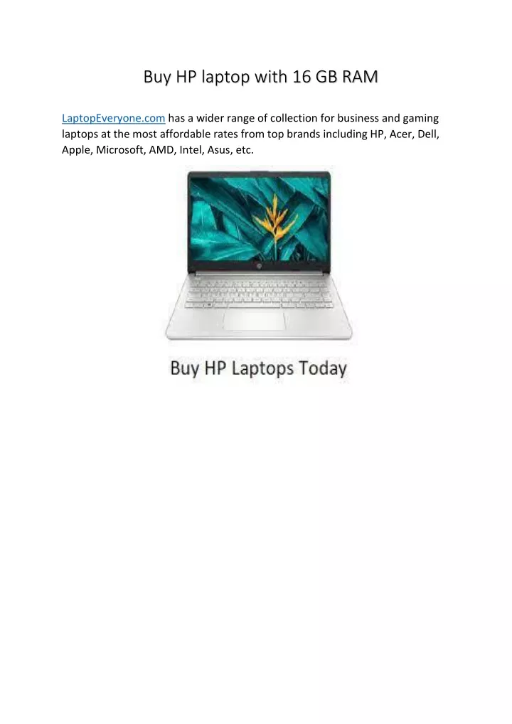 buy hp laptop with 16 gb ram