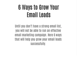 6 Ways to Grow Your Email Leads