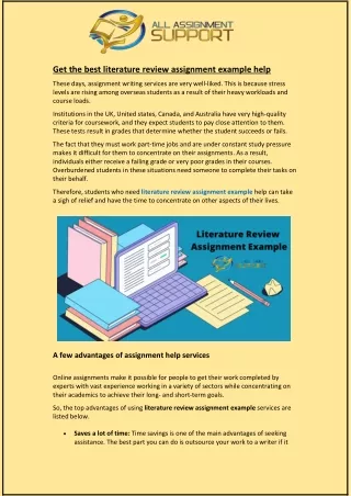 get the best literature review assignment example