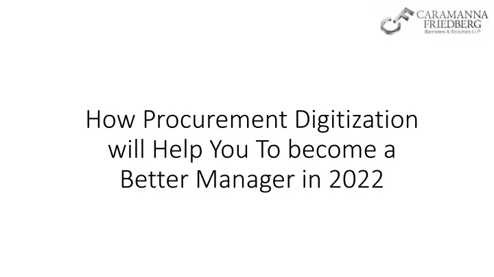 how procurement digitization will help