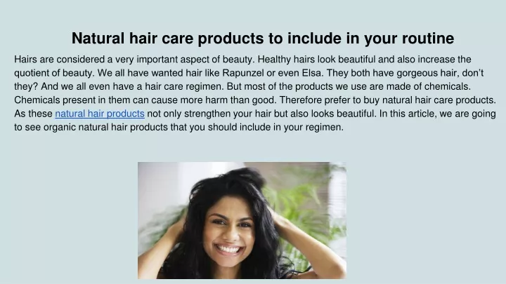 natural hair care products to include in your