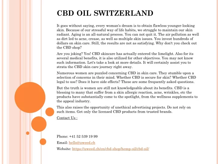 cbd oil switzerland