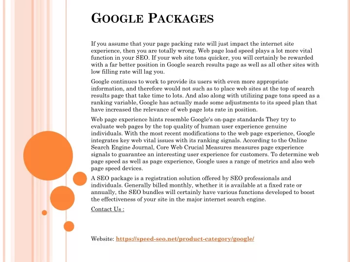 google packages