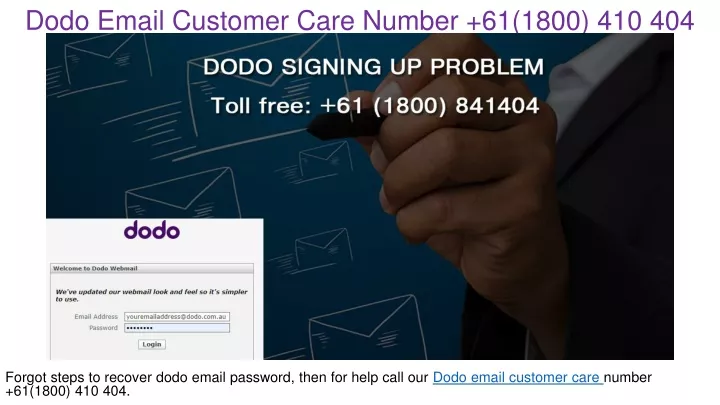 dodo email customer care number 61 1800 410 404