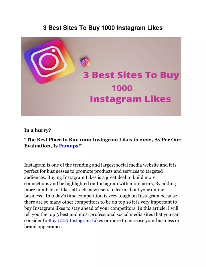 3 best sites to buy 1000 instagram likes