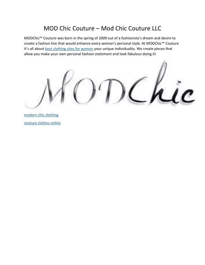 mod chic couture mod chic couture llc