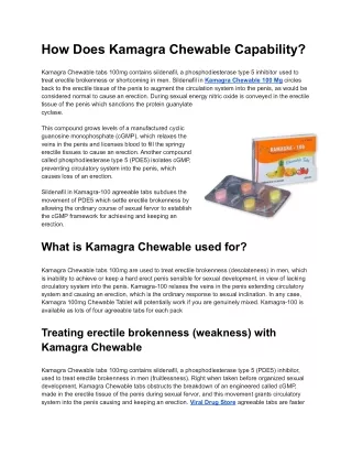 How does Kamagra Chewable capability