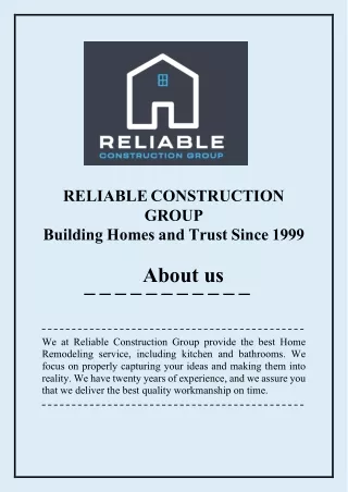 Home Remodeling in Hollywood - Reliable Construction Group