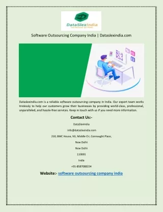 Software Outsourcing Company India | Dataslexindia.com