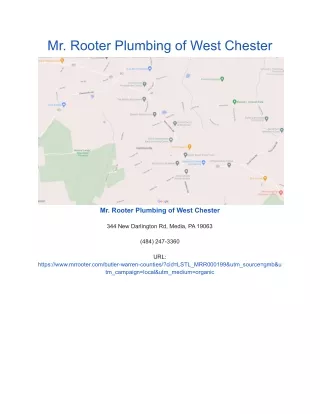 mr rooter plumbing of west chester