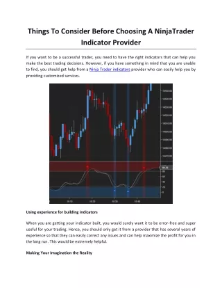 Things To Consider Before Choosing A NinjaTrader Indicator Provider
