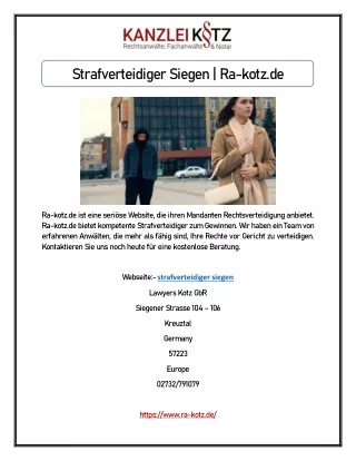 Strafverteidiger Siegen | Ra-kotz.de