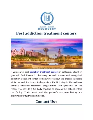 Best addiction treatment centers