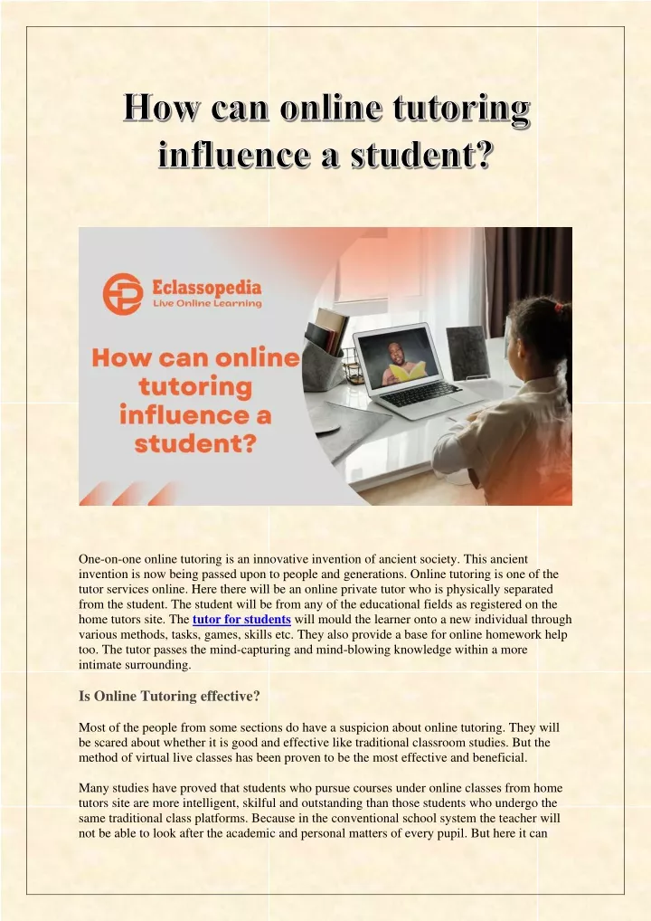 one on one online tutoring is an innovative