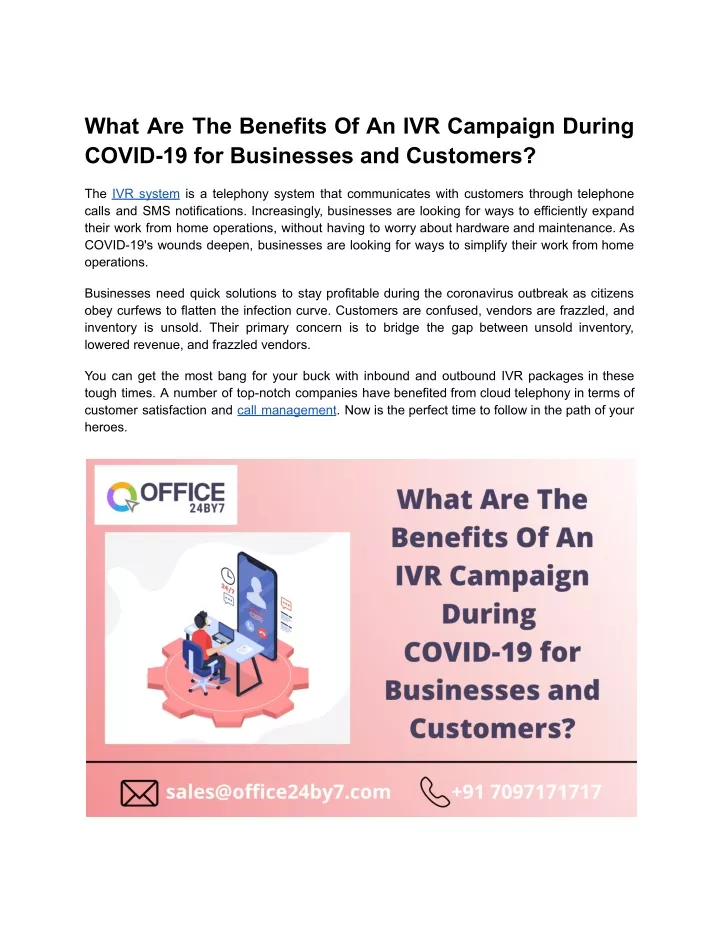 what are the benefits of an ivr campaign during