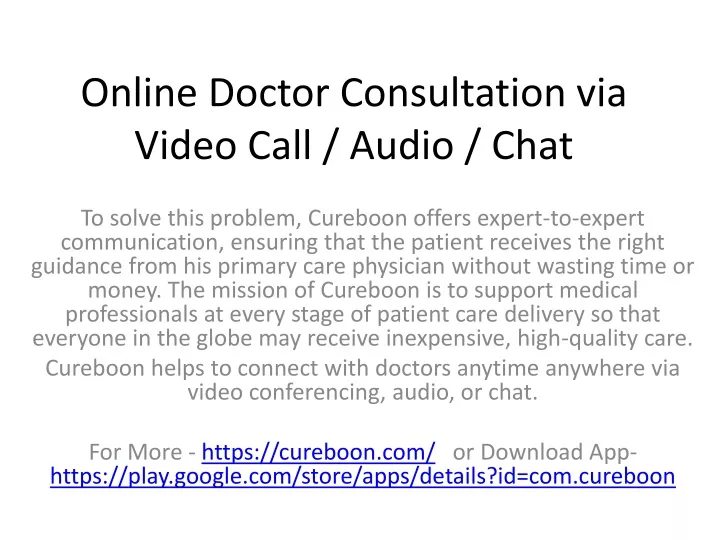 online doctor consultation via video call audio chat