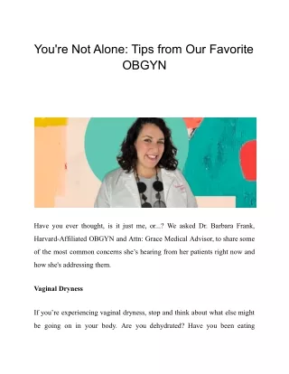 You're Not Alone_ Tips from Our Favorite OBGYN