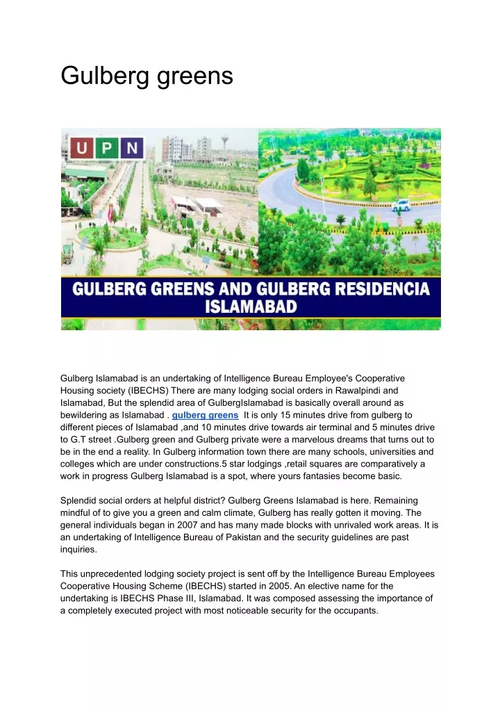 gulberg greens