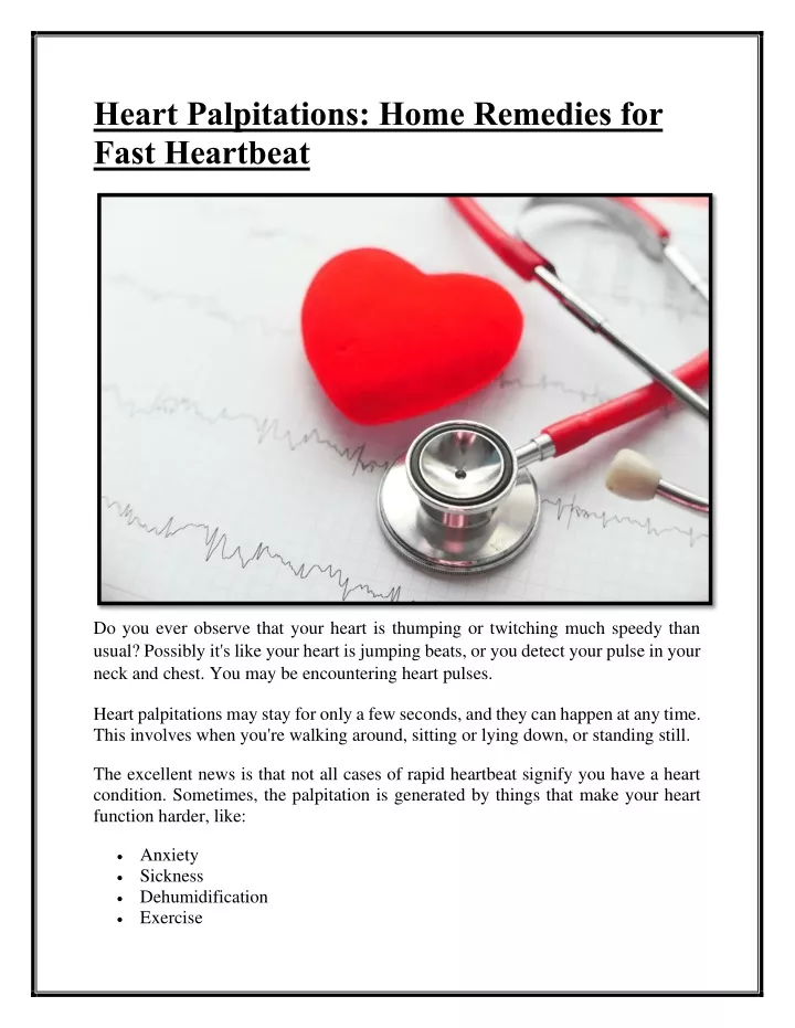 heart palpitations home remedies for fast