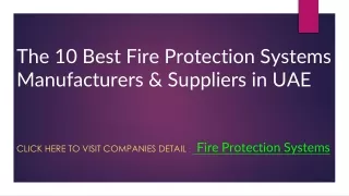 The 10 Best Fire Protection Systems Manufacturers & Suppliers in UAE