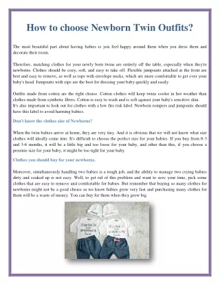 how to choose newborn twin outfits