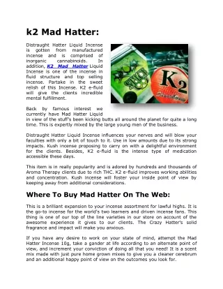 k2 Mad Hatter