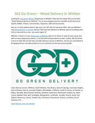 562 go green weed delivery in whitter