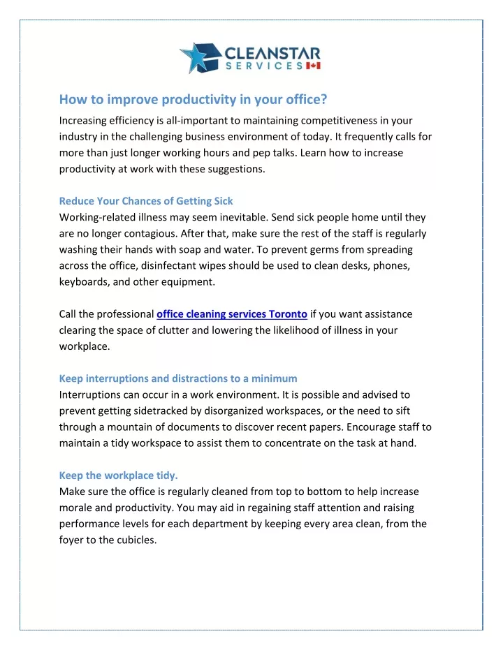 how to improve productivity in your office