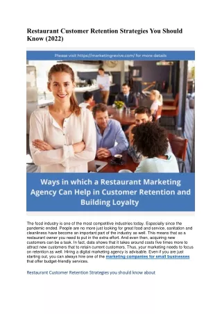 Restaurant Customer Retention Strategies You Should Know
