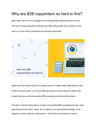 Why are B2B copywriters so hard to find