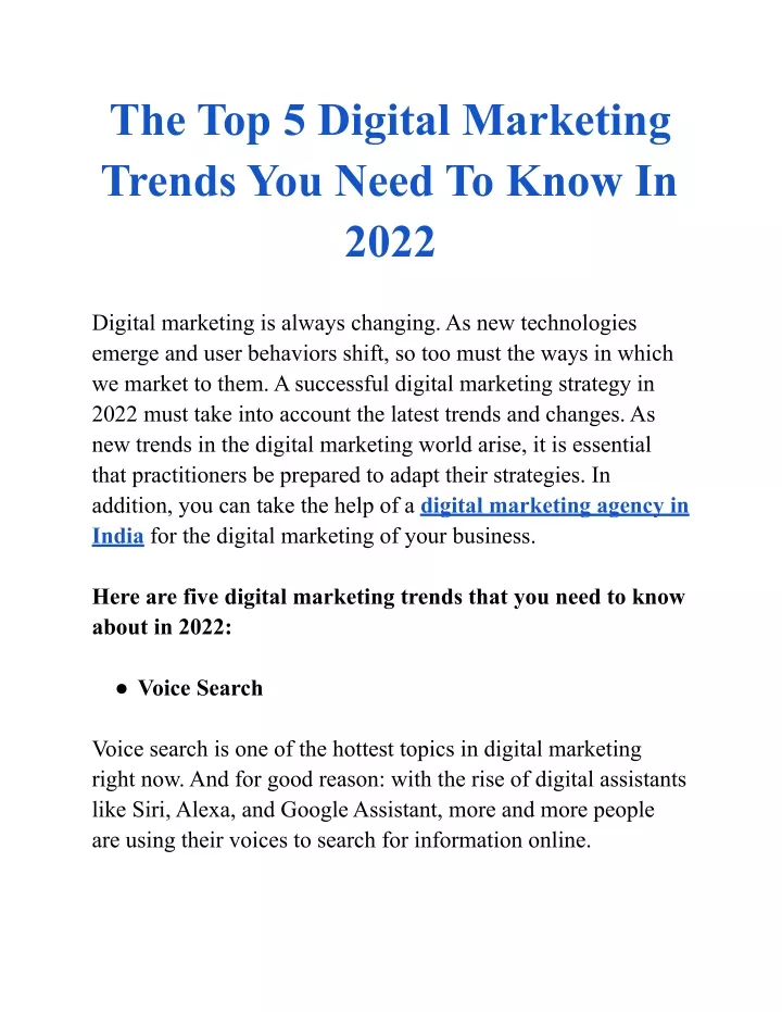 the top 5 digital marketing trends you need