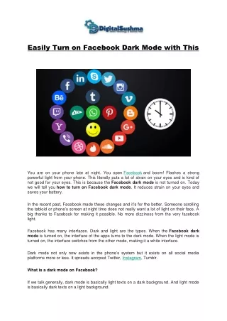 easily turn on facebook dark mode with this