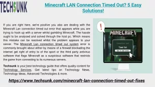 Minecraft LAN Connection Timed Out? 5 Easy Solutions!