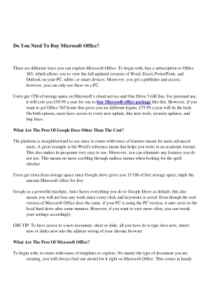 do you need to buy microsoft office
