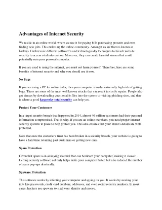 advantages of internet security