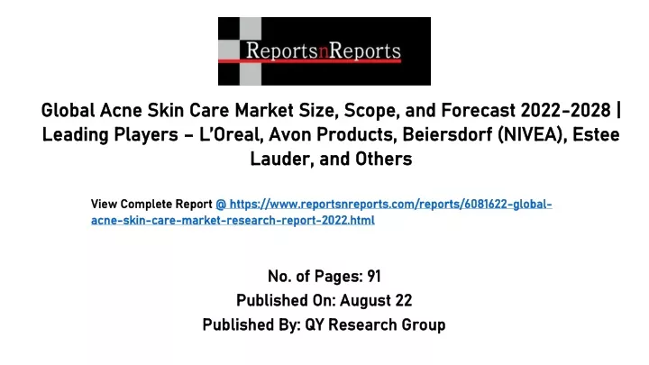 global acne skin care market size scope