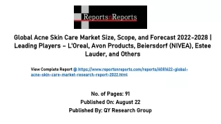 Acne Skin Care Market