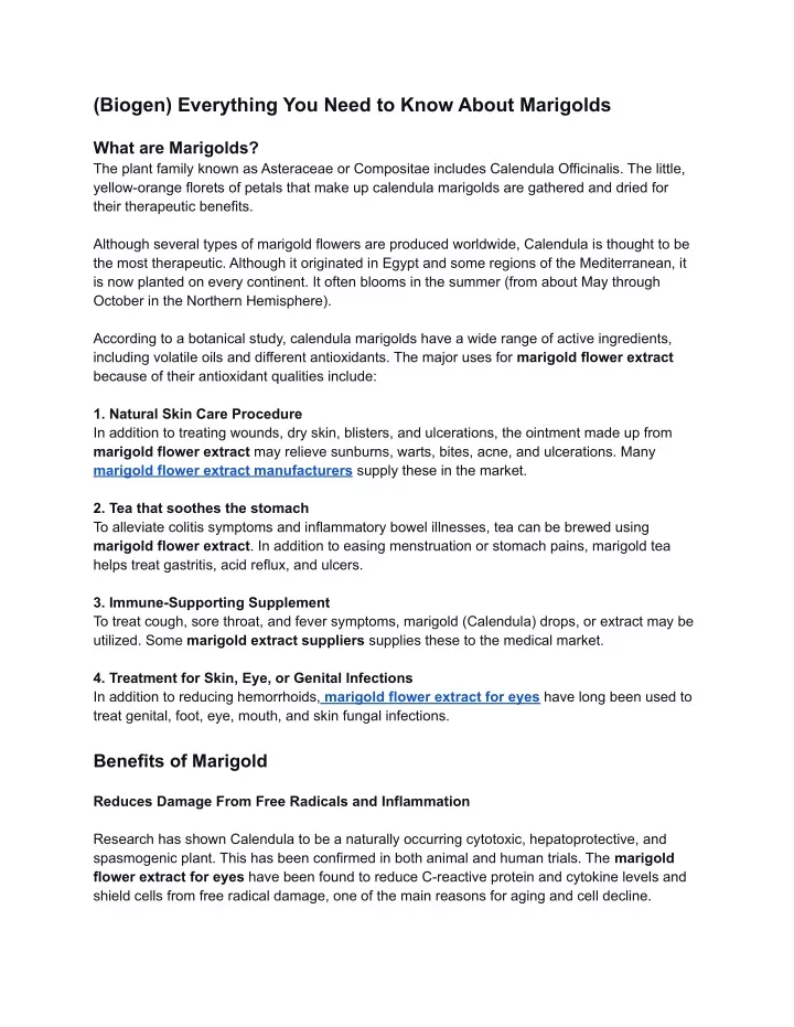 biogen everything you need to know about marigolds