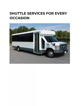 shuttle services for every occasion
