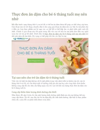 th c n n d m cho b 6 th ng tu i m n n nh