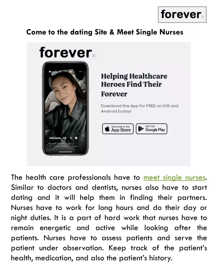 come to the dating site meet single nurses