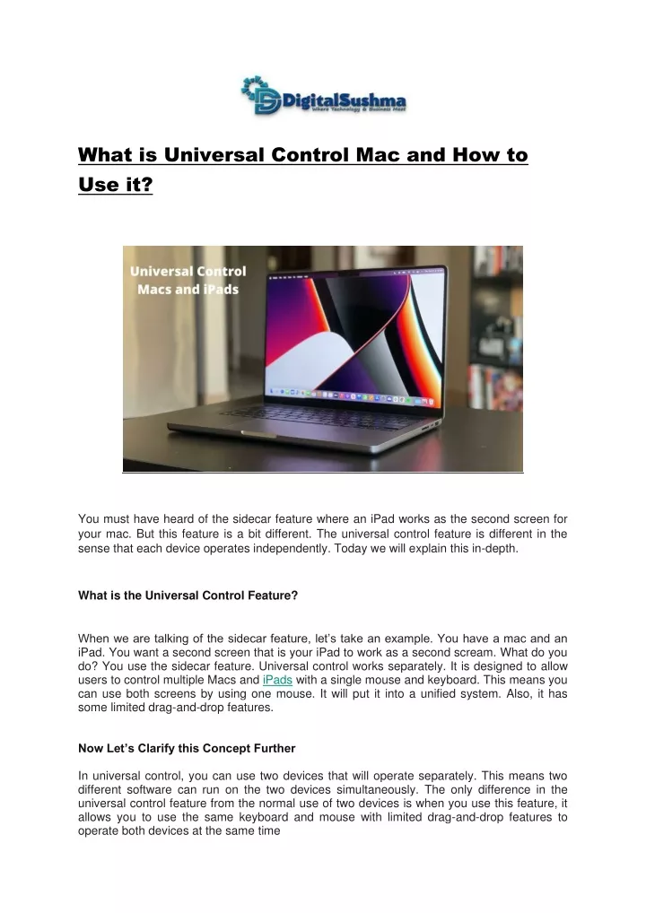 what is universal control mac and how to use it