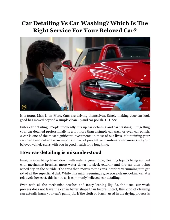 PPT Car Detailing Vs Car Washing Which Is The Right Service For Your