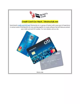 Credit Card Cvv Hack | Brainsclub.mn
