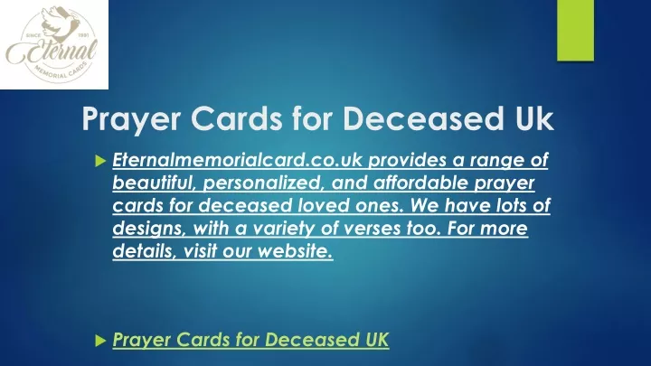 prayer cards for deceased uk
