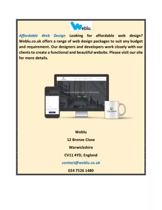 Affordable Web Design Weblu.co.uk