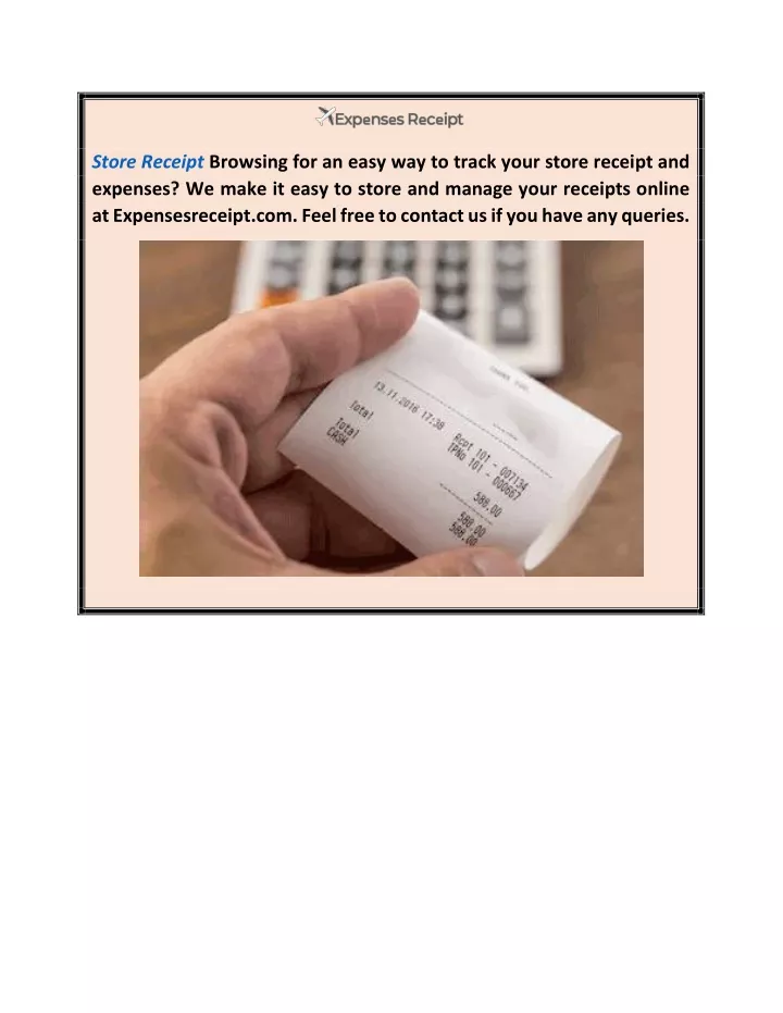 store receipt browsing for an easy way to track