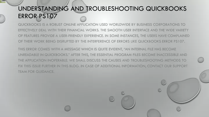understanding and troubleshooting quickbooks error ps107