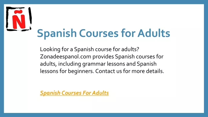 spanish courses for adults